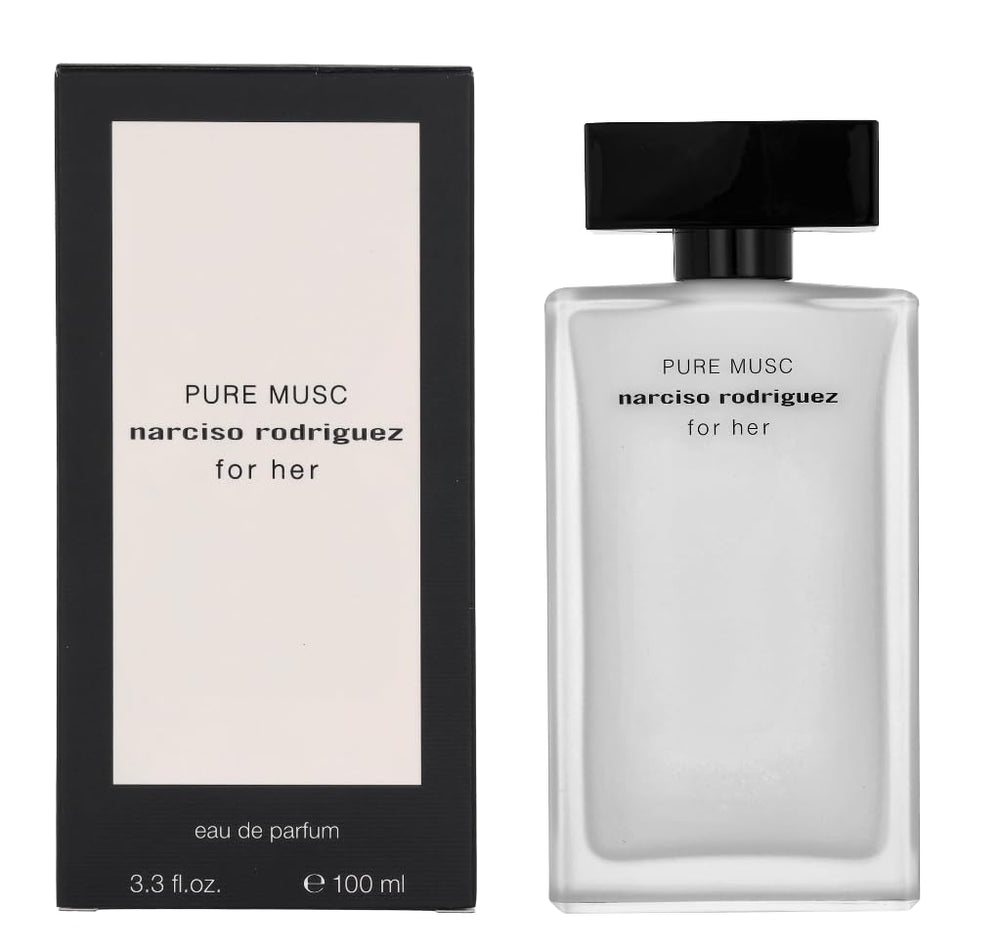 NARCISO RODRIGUEZ Pure Musc bottle close-up highlighting musk and floral notes for daily wear.