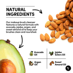 Narrative Cosmetics natural oils nourish bristles while cleaning brushes.