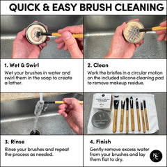 Narrative Cosmetics silicone cleaning pad enables gentle brush scrubbing.