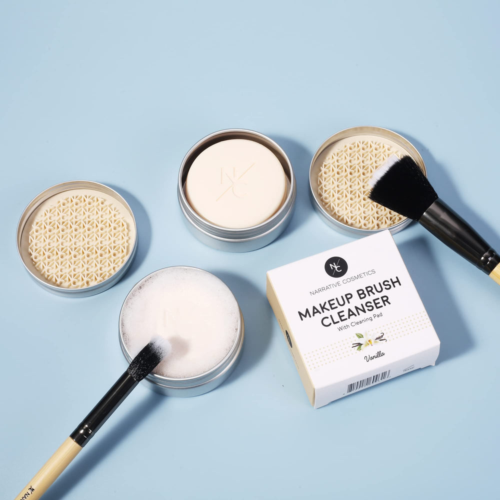Narrative Cosmetics travel-friendly bar supports on-the-go routines.