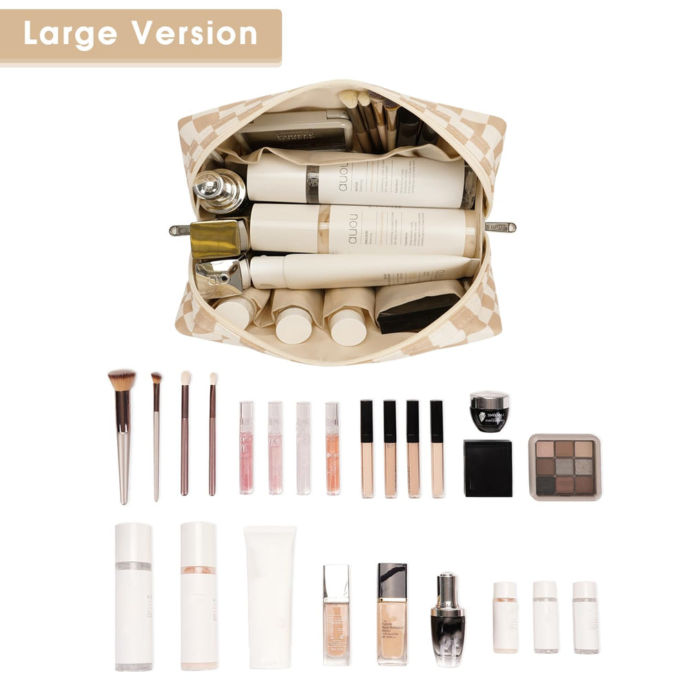 Narwey checkered cosmetic organizer pockets keep small items neatly separated
