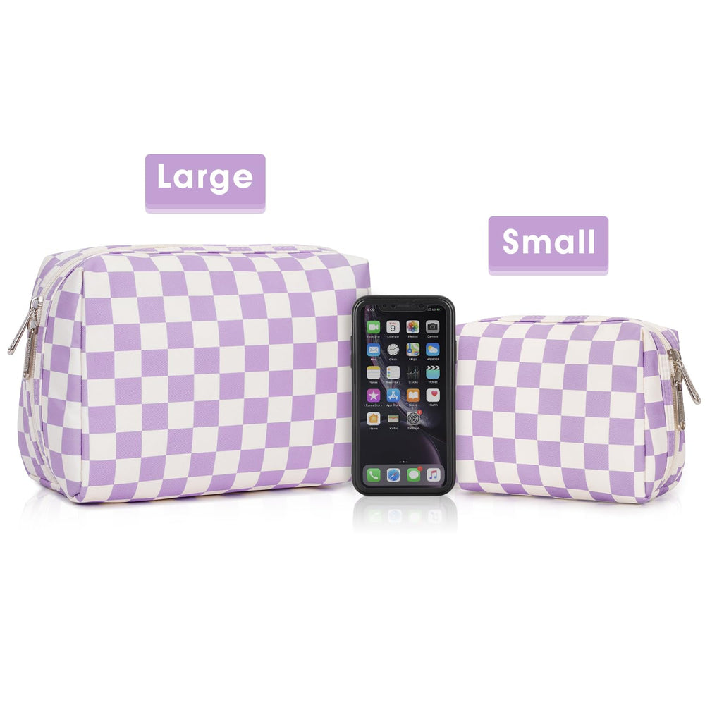 Narwey checkered makeup bag vibrant gift idea for friends and family.