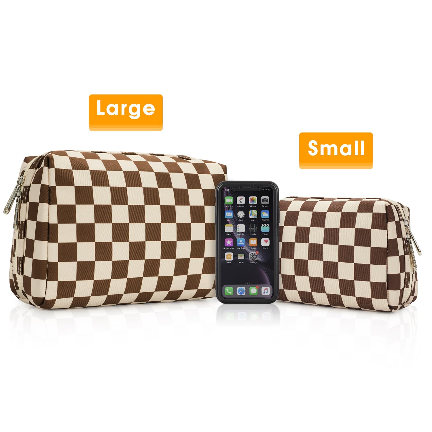 Narwey checkered makeup bag makes a thoughtful gift for travelers.