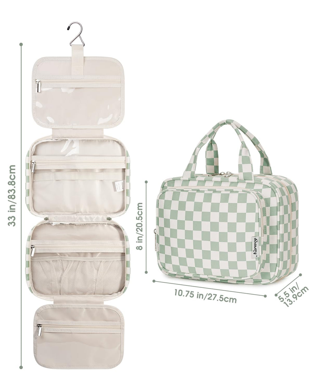 Narwey compact design fits in luggage while keeping essentials organized.