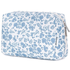 Narwey cute floral makeup bag with main compartment keeps your essentials organized on the go.