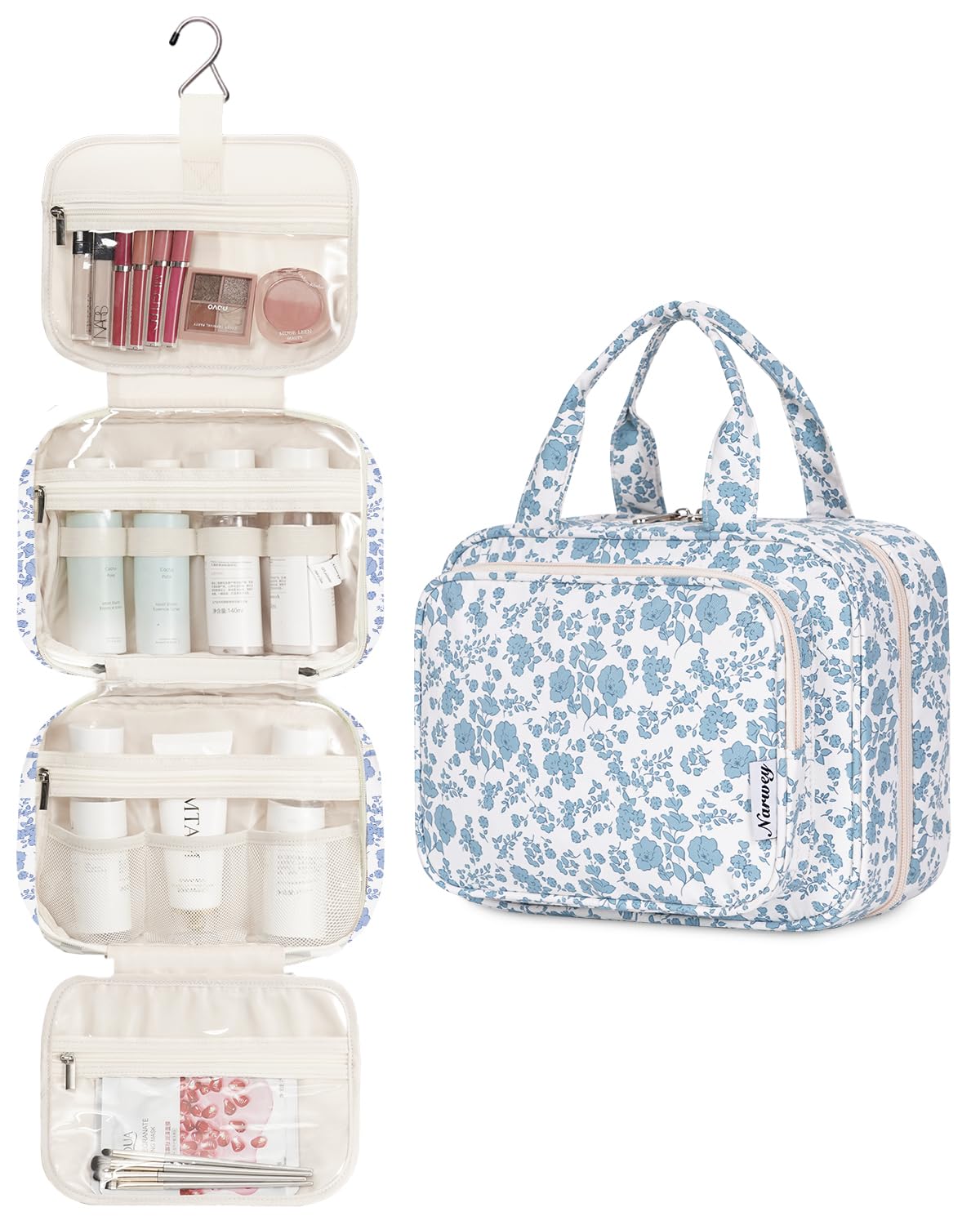 Narwey inside compartments, hanging bag, ensures items stay upright