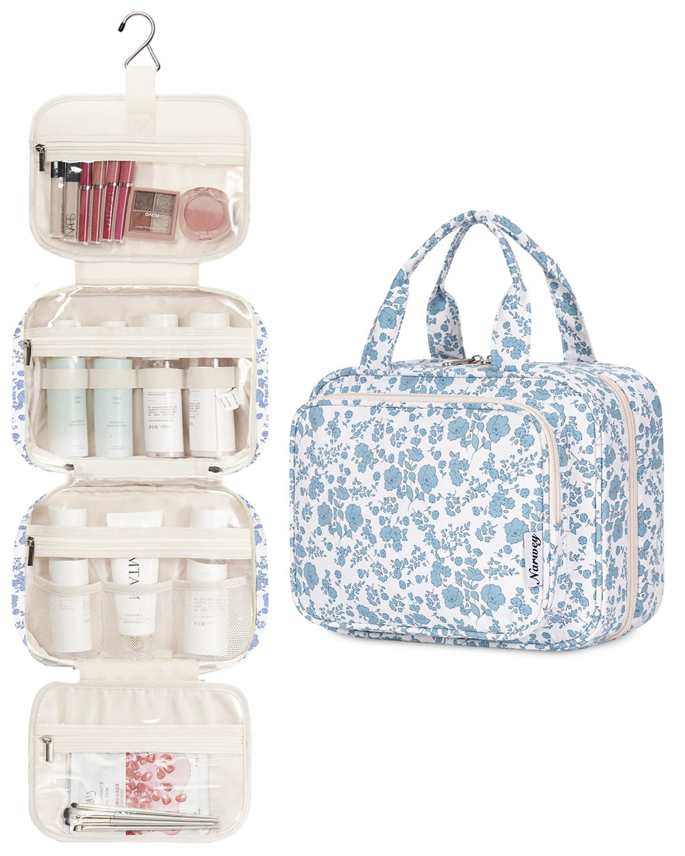 Narwey inside compartments, hanging bag, ensures items stay upright