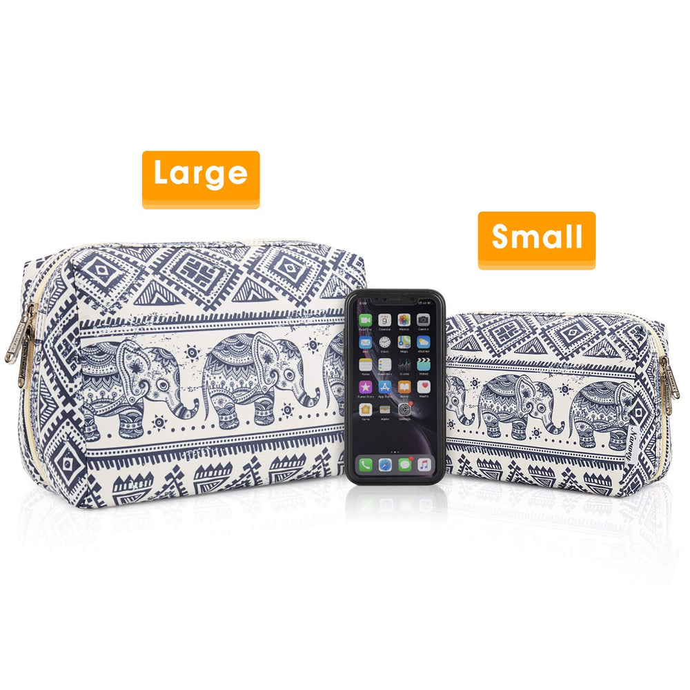 Narwey large makeup bag accommodates skincare, makeup and travel toiletries