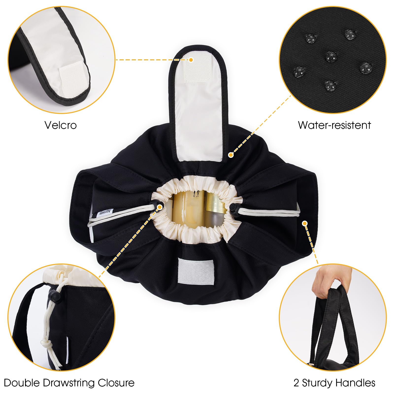 Narwey Lay Flat barrel design shows protective structure for packed items.