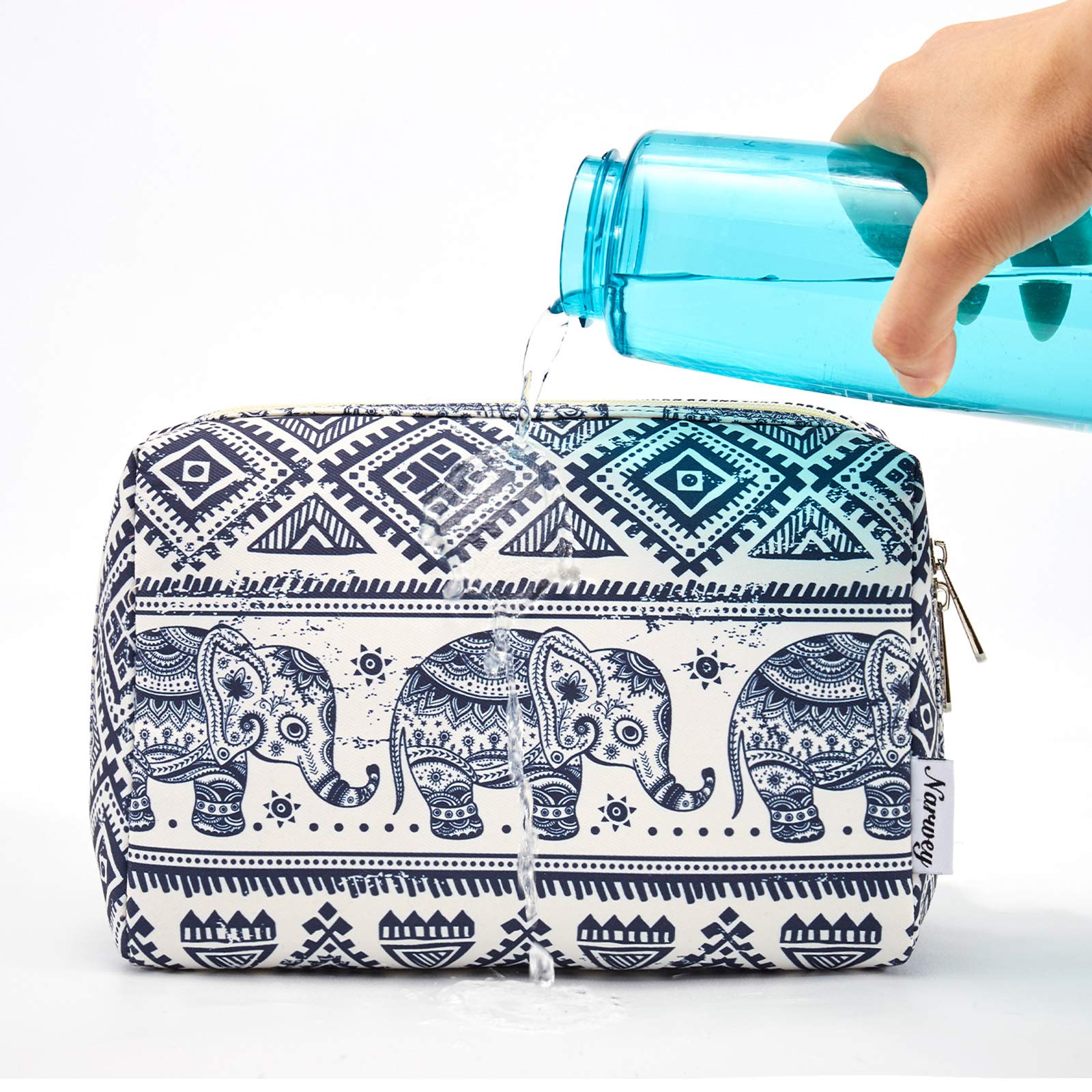 Narwey makeup bag raised edge prevents items from sliding out