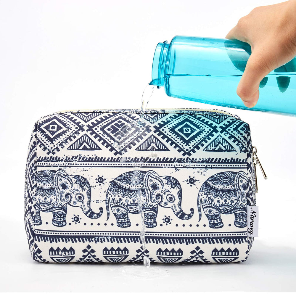 Narwey makeup bag raised edge prevents items from sliding out