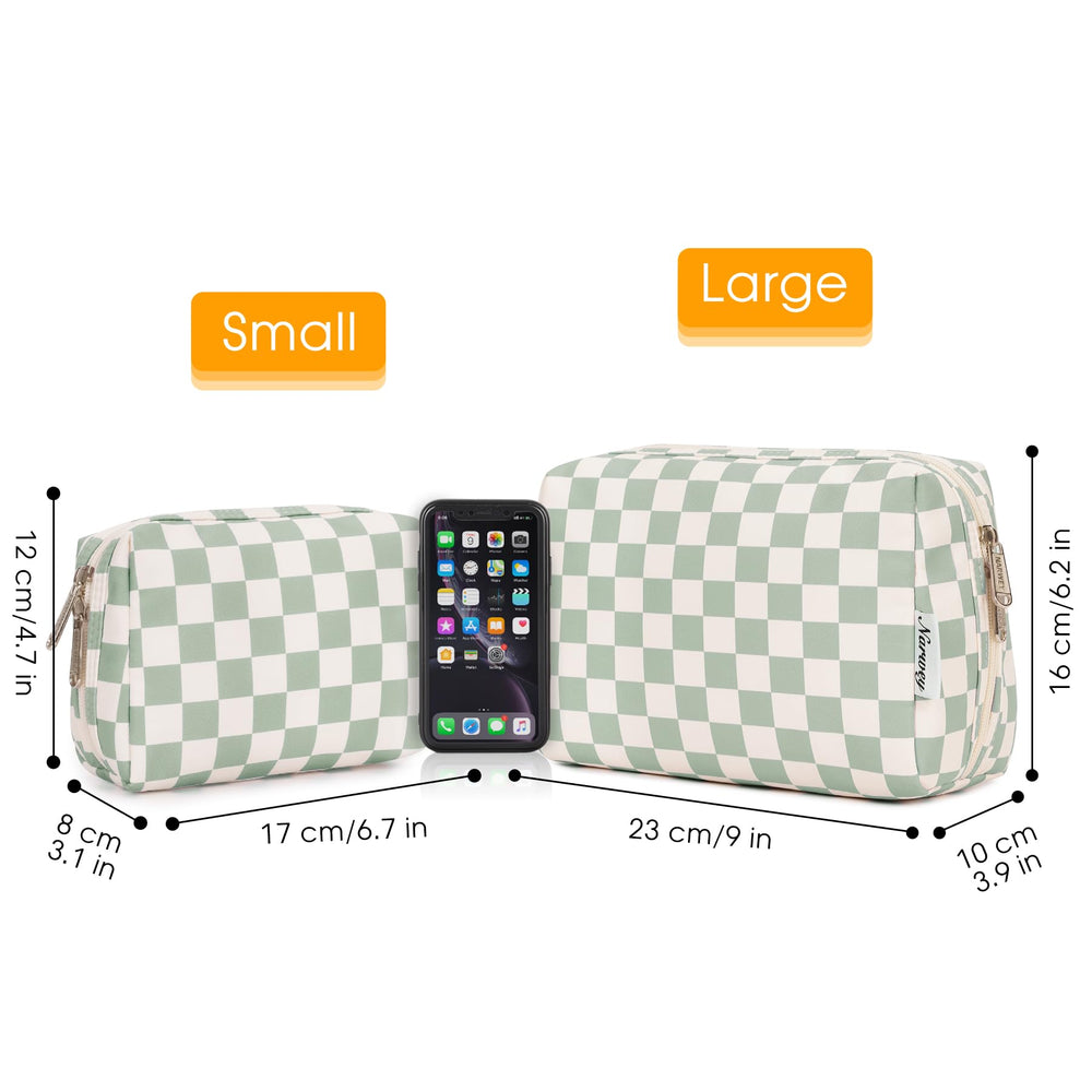 Narwey travel-ready makeup bag keeps cosmetics organized during trips.