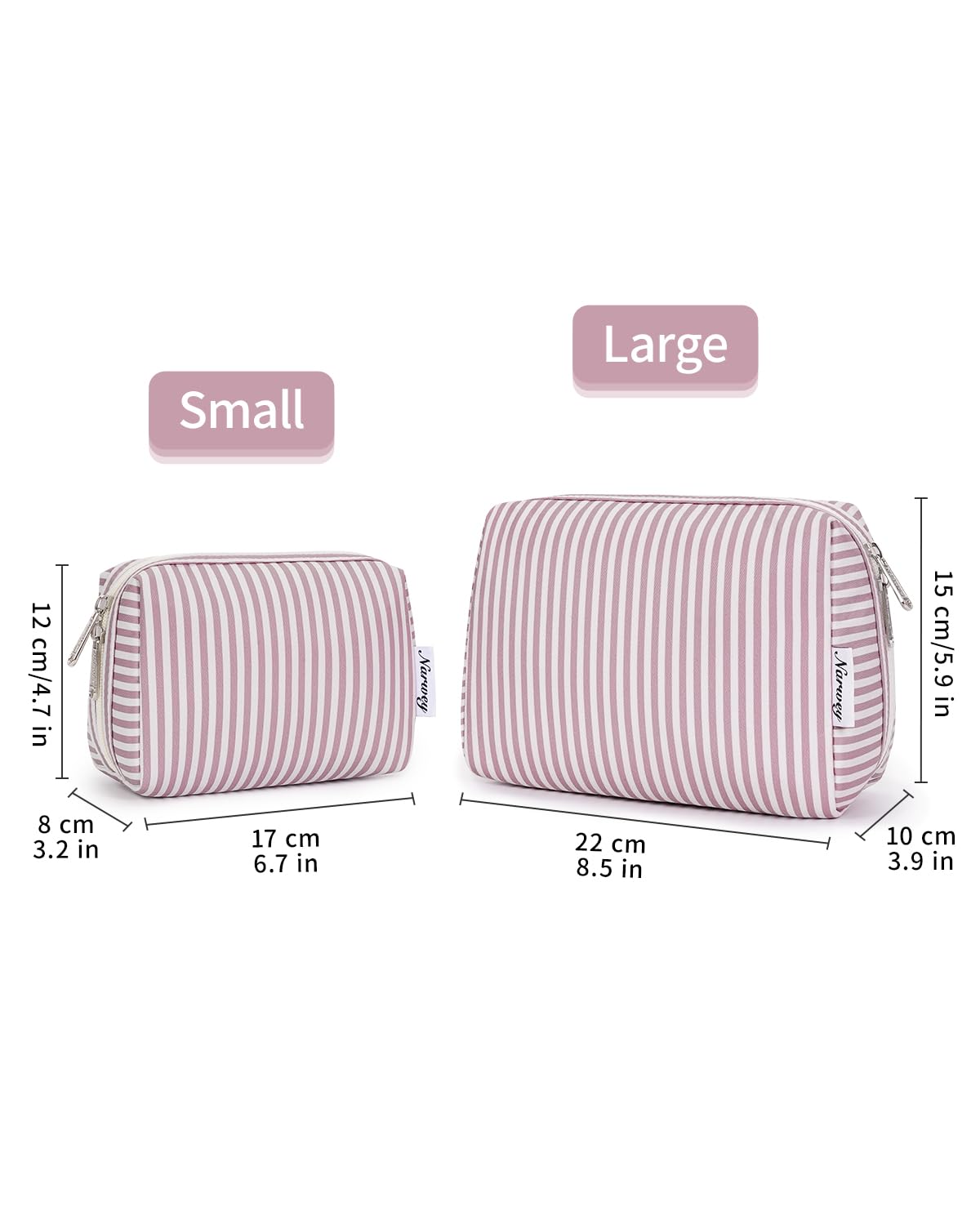 Narwey striped makeup bag makes a thoughtful gift for beauty lovers.