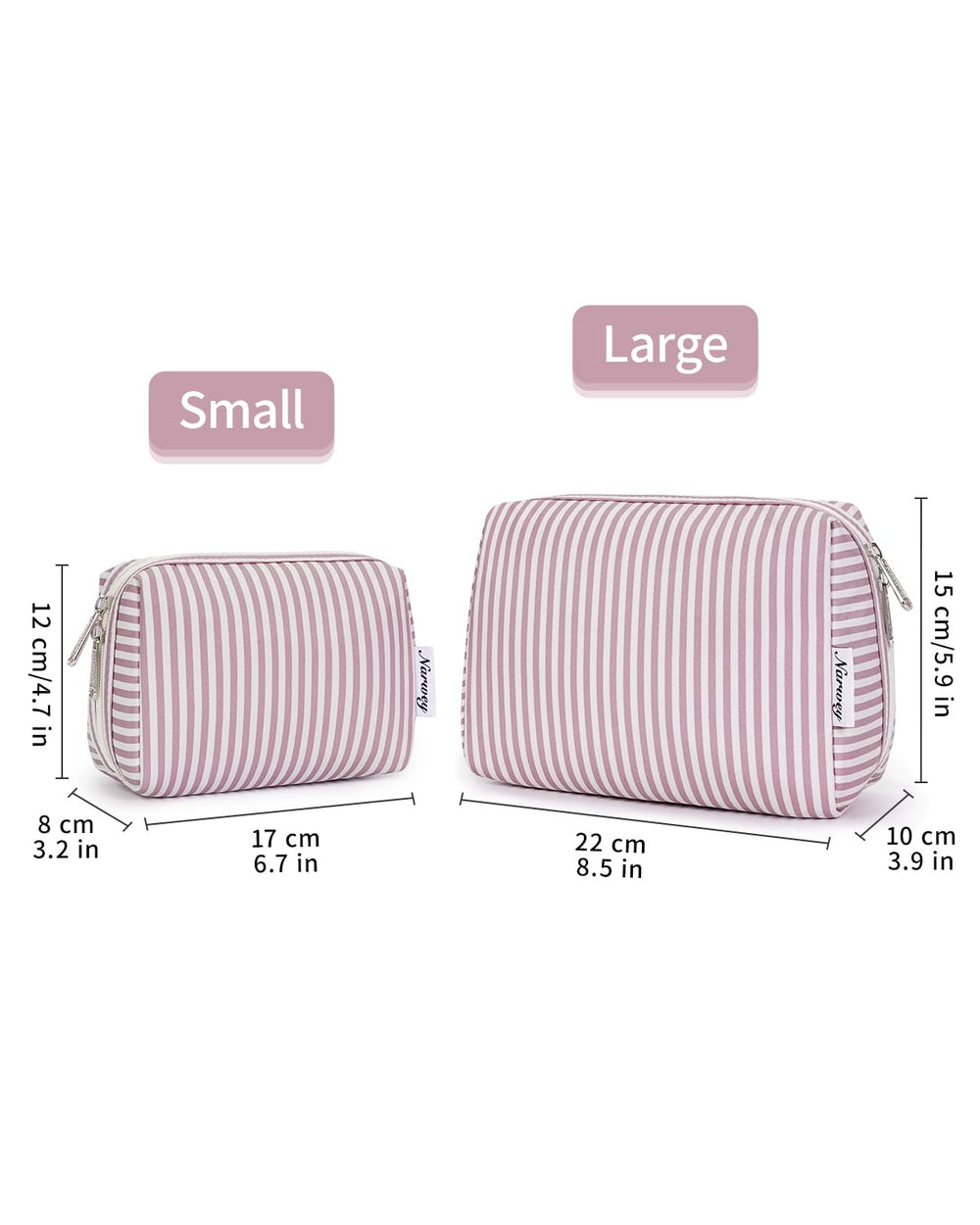 Narwey striped makeup bag makes a thoughtful gift for beauty lovers.