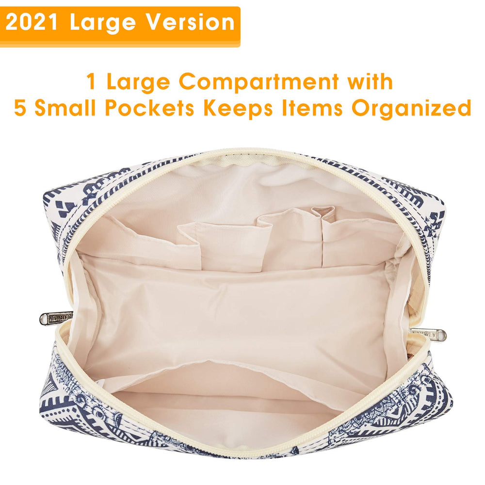Narwey travel cosmetic bag with water-resistant fabric and durable zippers