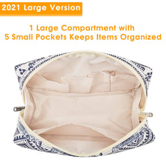 Narwey travel cosmetic bag with water-resistant fabric and durable zippers
