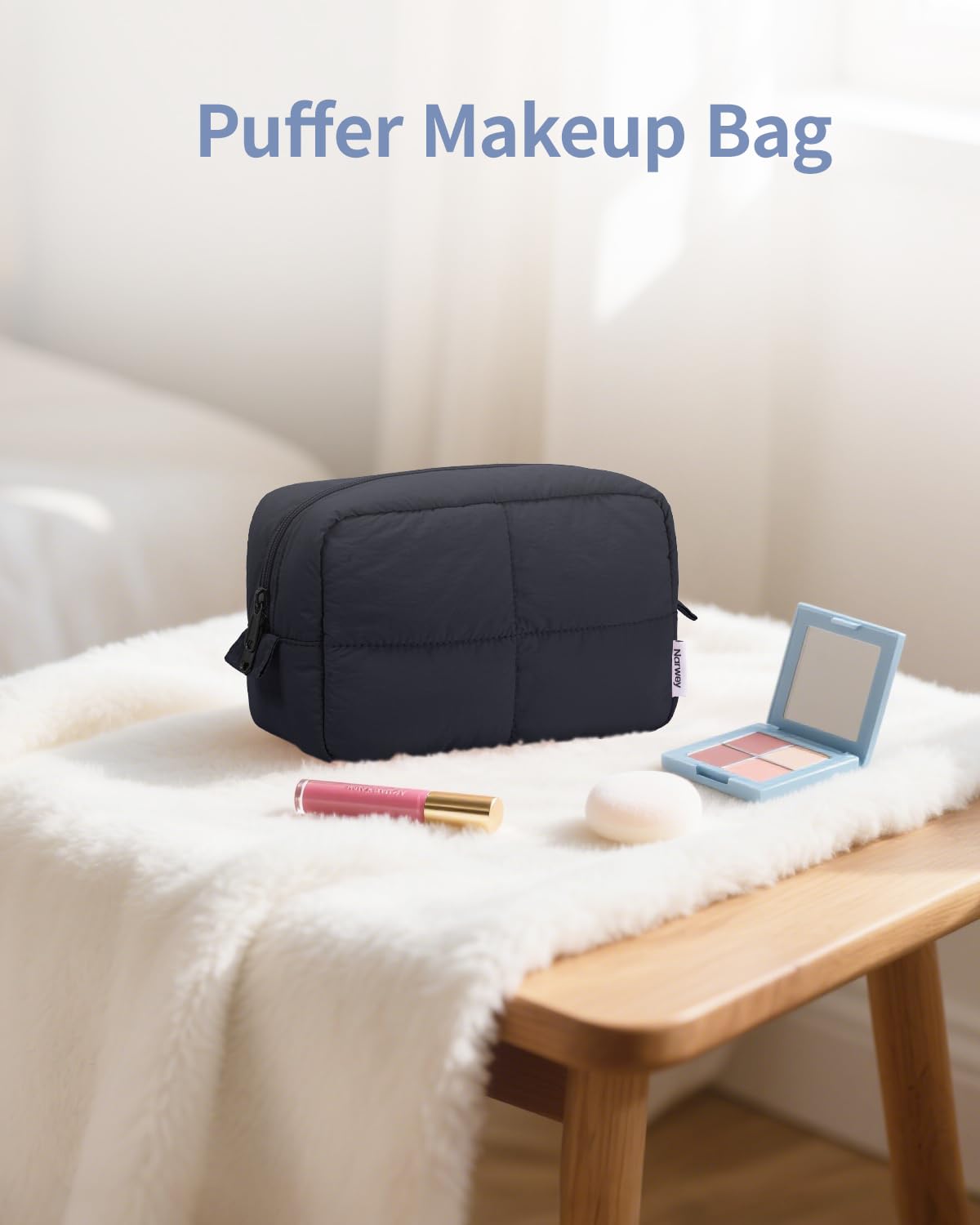 Narwey travel makeup bag black dimensions and weight for planning