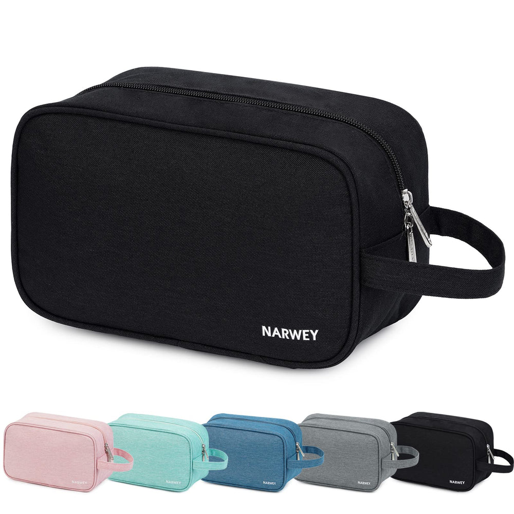 Narwey travel toiletry bag front view, compact design for easy packing and quick access.