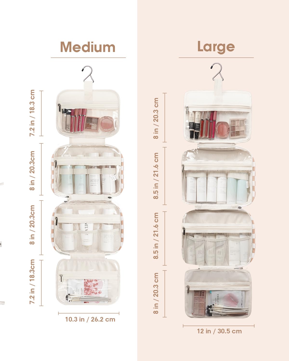 Close-up of durable fabric and smooth zipper on Narwey large toiletry bag.