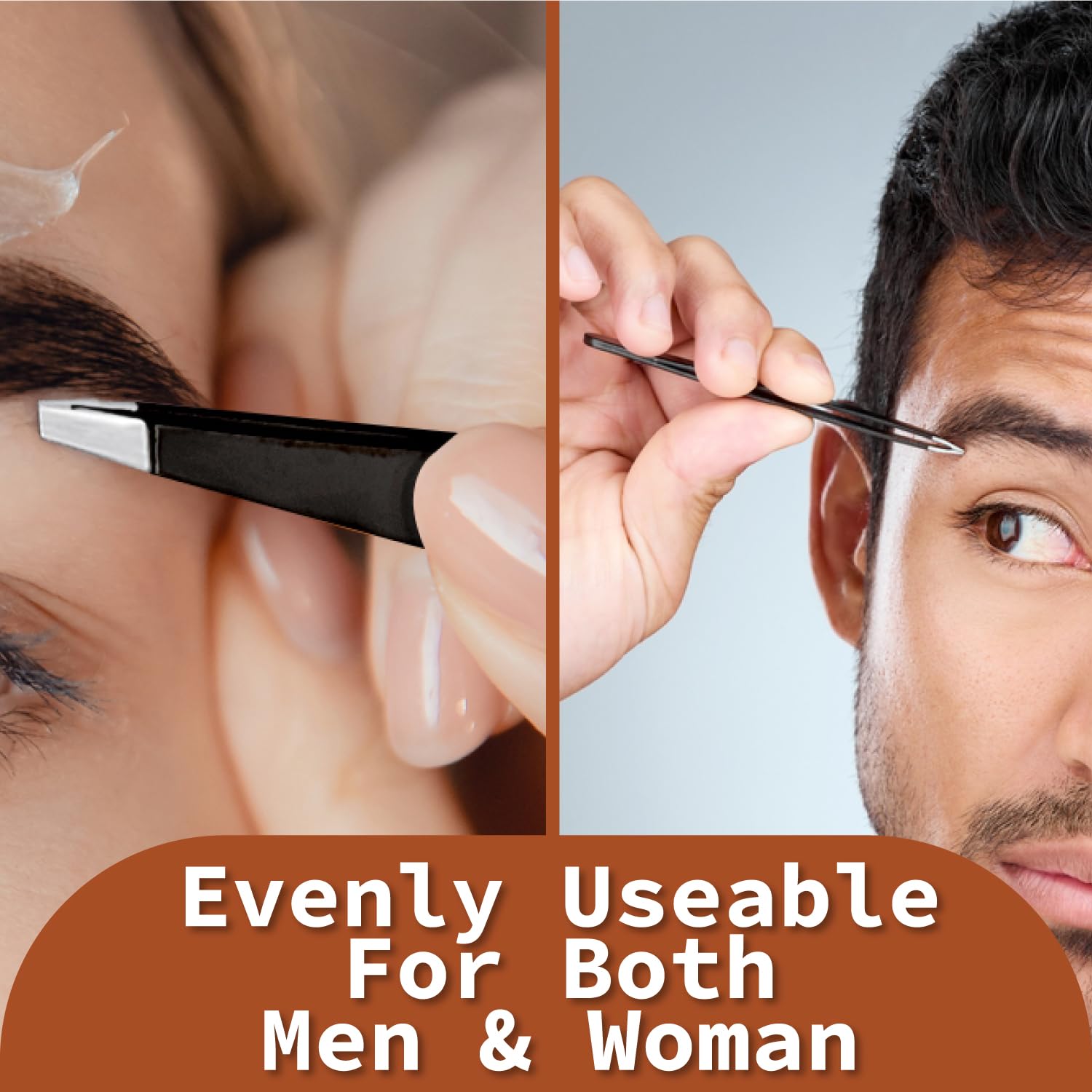 NARZ grey hair removal near brows with precise tweezing