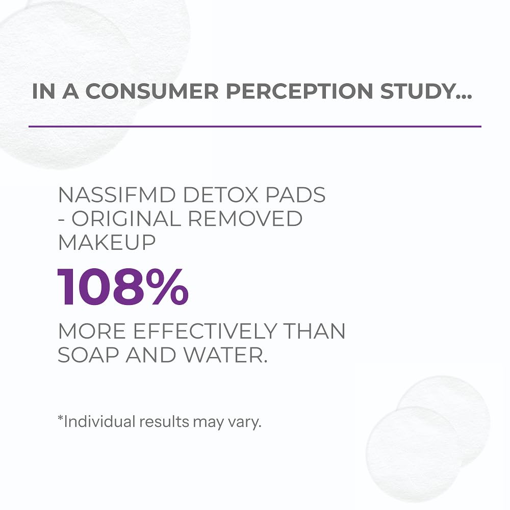 NassifMD Detox Pads in hand showcases portable skincare solution.