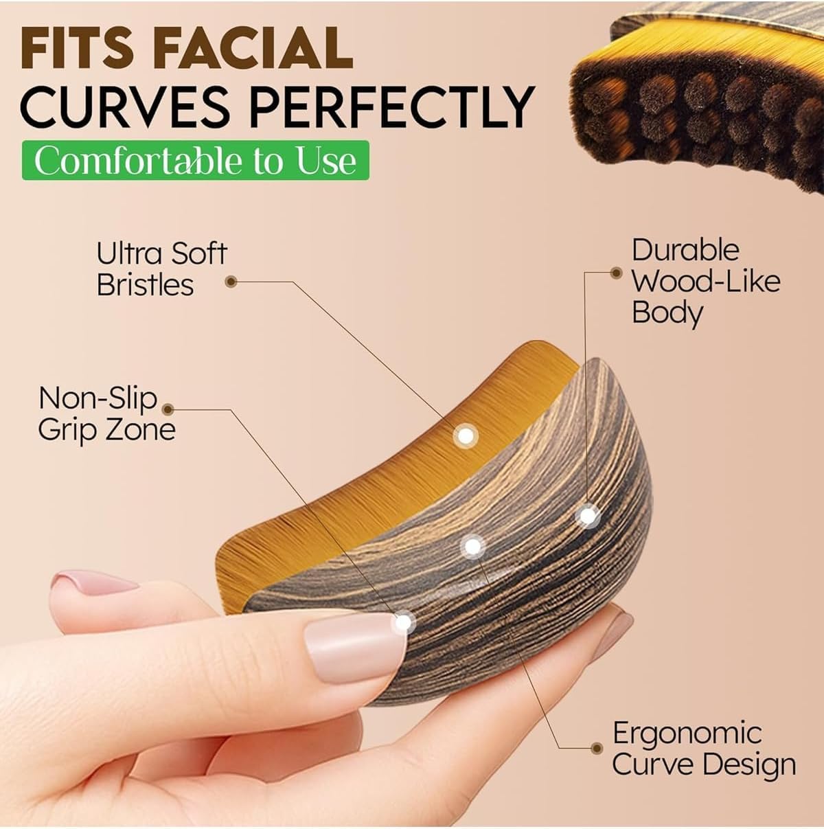 Nasteck Ergonomic Handle Contour Brush for precise control.