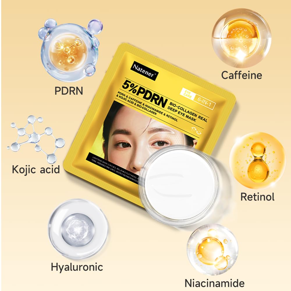 Natener bio-collagen eye patch absorption and hydration visualization.