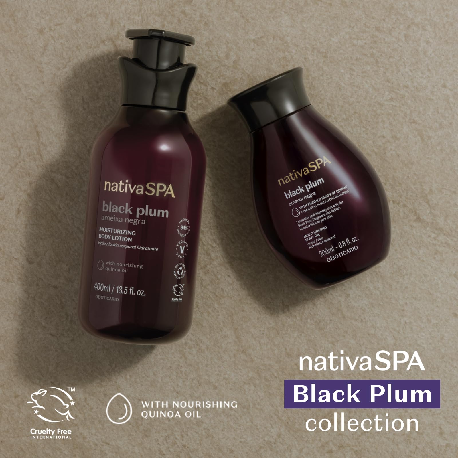 NATIVA SPA Body oil massaged into arms demonstrates nourishing application