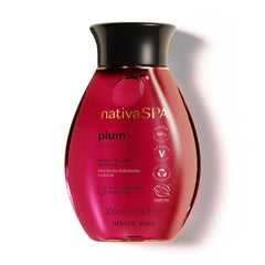 Nativa Spa Plum Body Oil bottle offering moisturizing hydration for silky skin