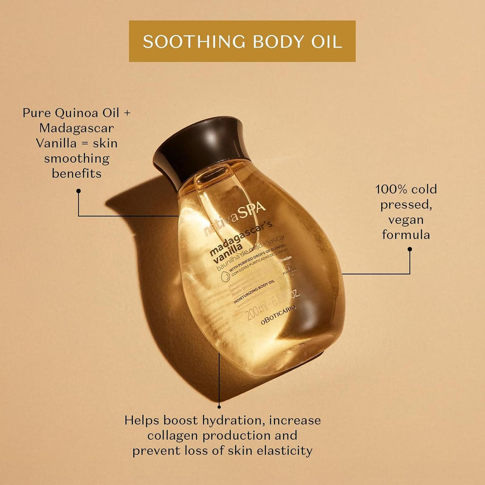 NATIVA SPA purified quinoa oil drops highlight pure hydration.