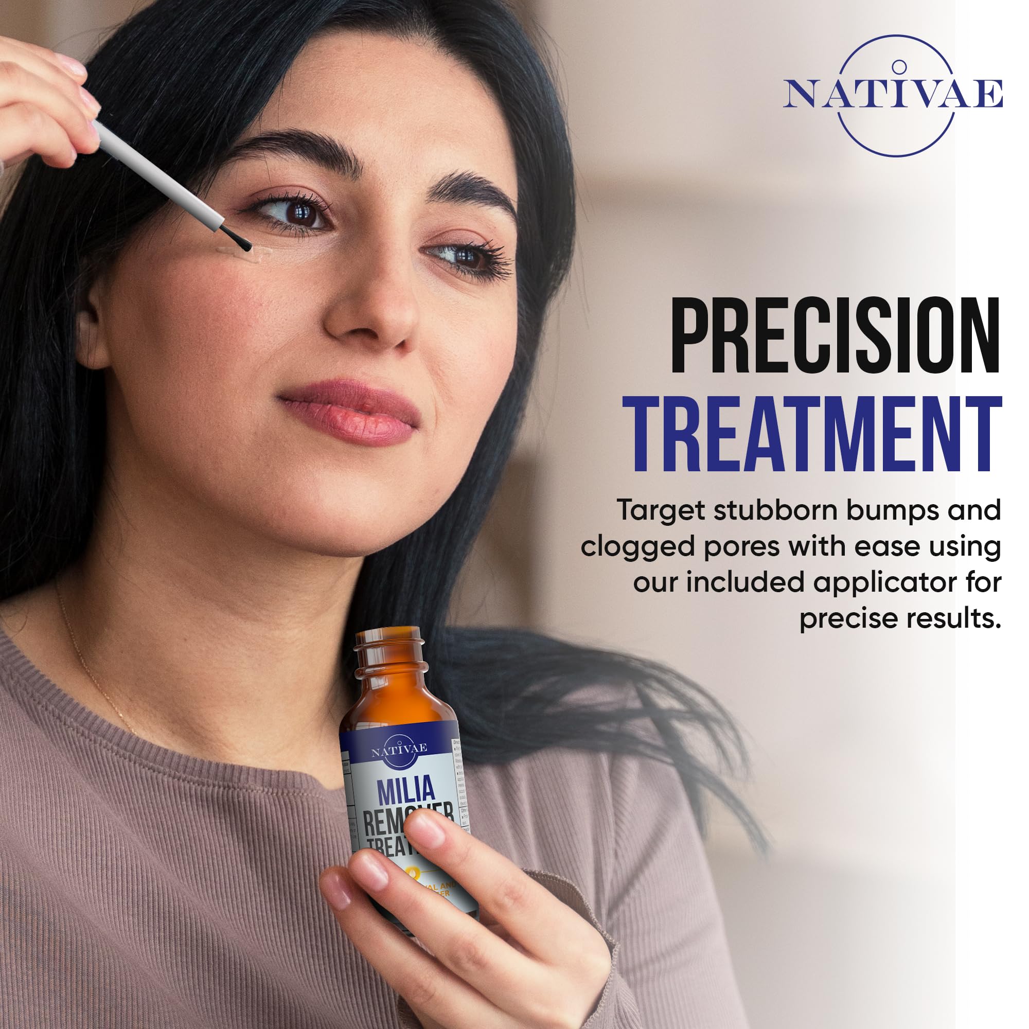Nativae Milia Remover para frente, cuidado suave de la zona T.