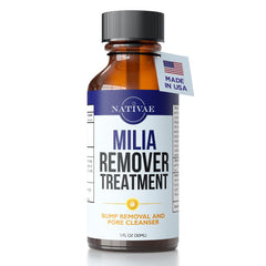 Nativae Milia Remover para ojos, cuidado suave para piel sensible.