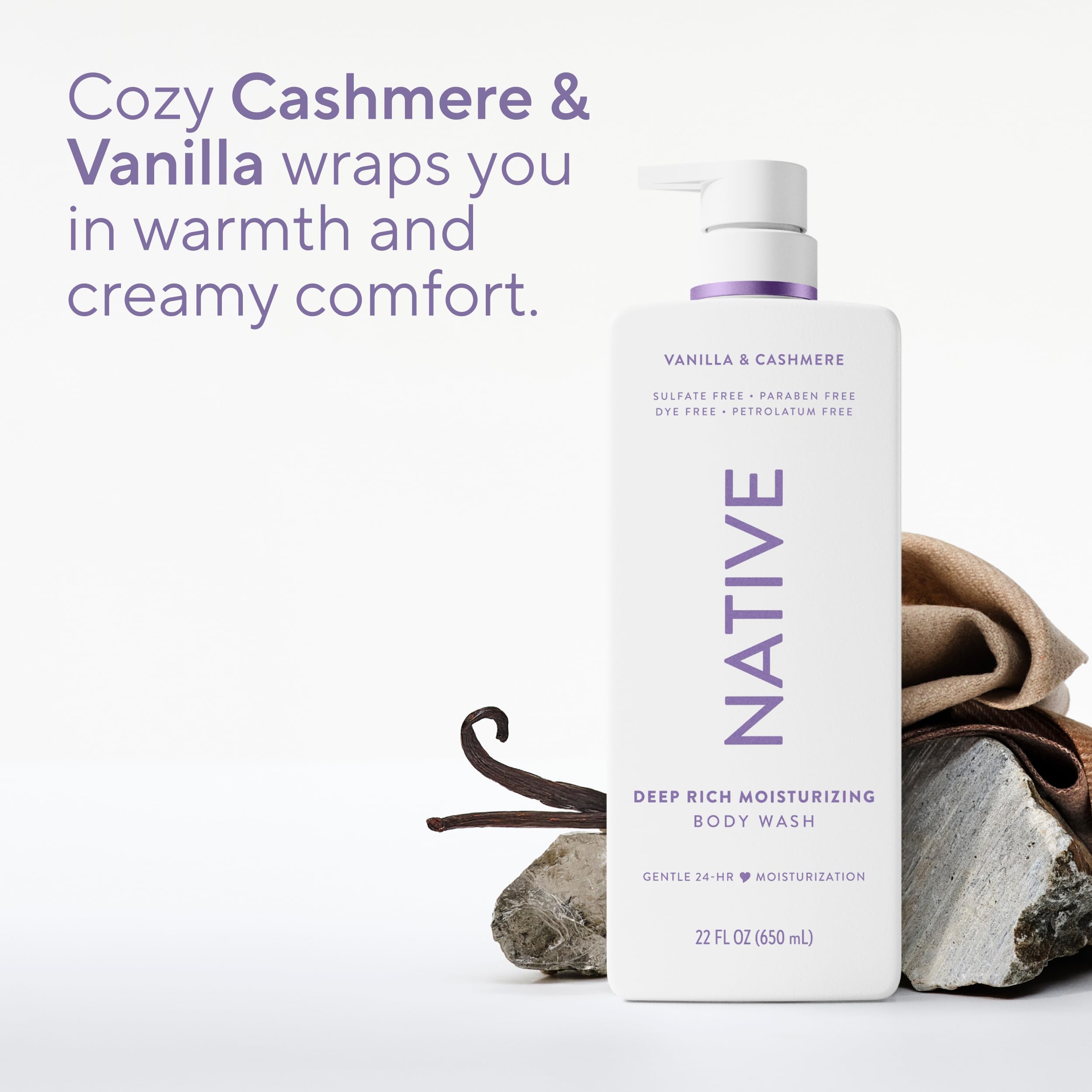 Native aroma vainilla cachemira, ducha reconfortante y agradable.