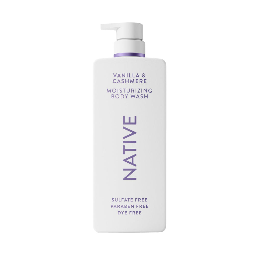 Native gel de ducha con dispensador, aplicación fácil y hidratación constante.