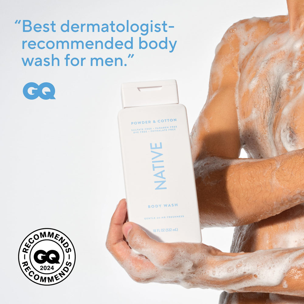 Native Body Wash ambiente de baño, presentación ideal para rutina diaria