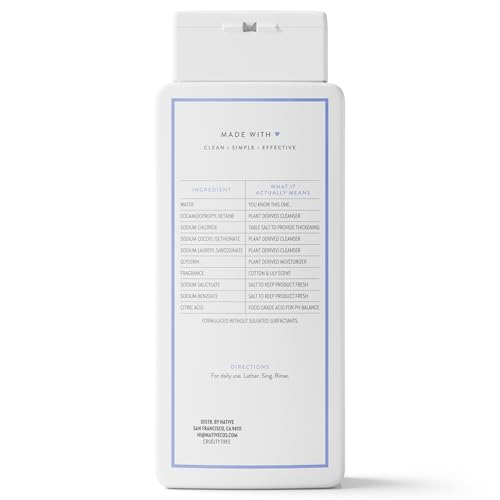 Native Body Wash botella Cotton y Lily lista para el baño