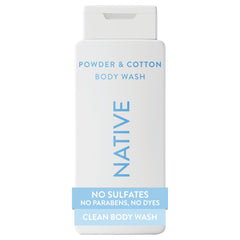 Native Body Wash botella frontal, limpieza suave para todo tipo de piel