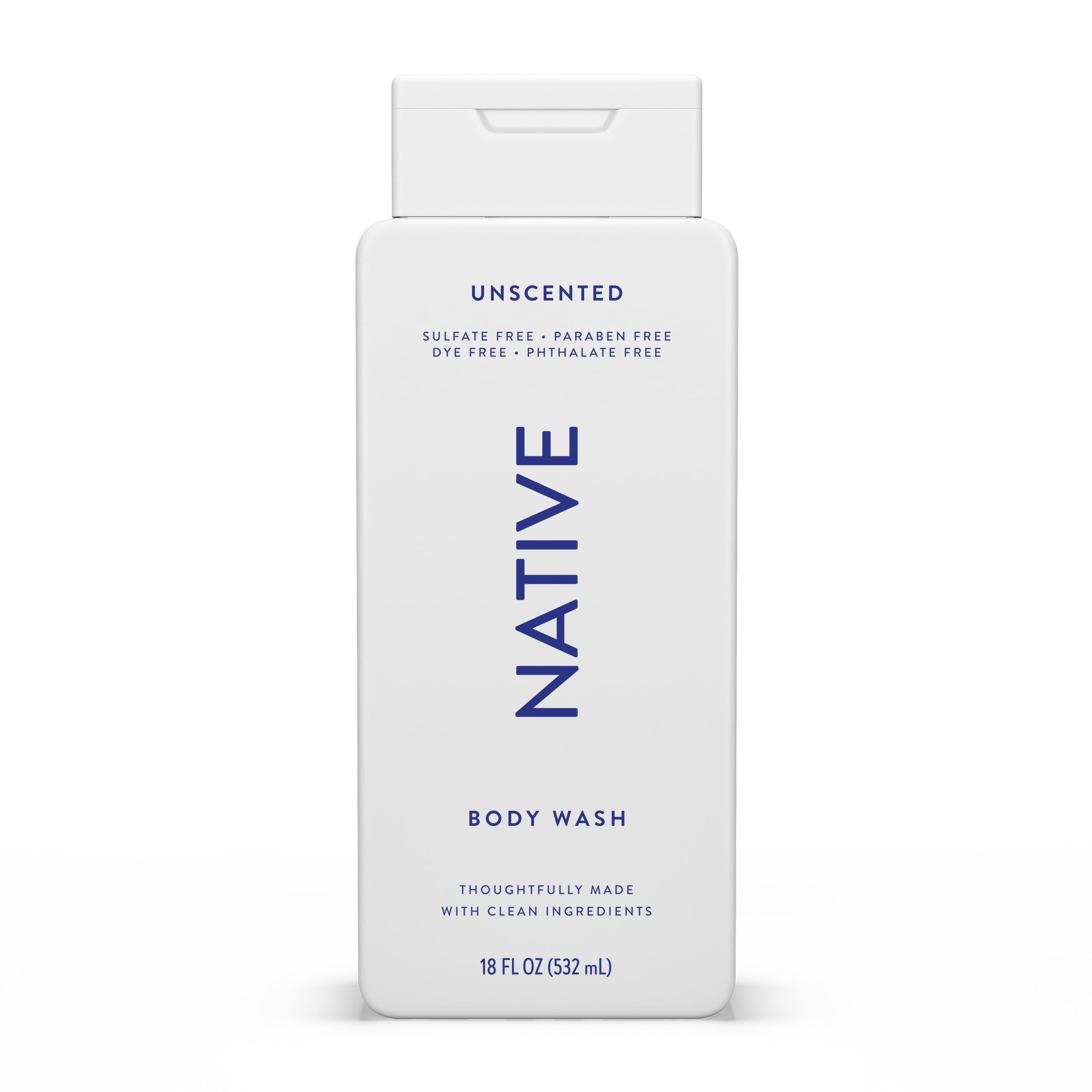 Native Body Wash: botella sin fragancia para una ducha suave