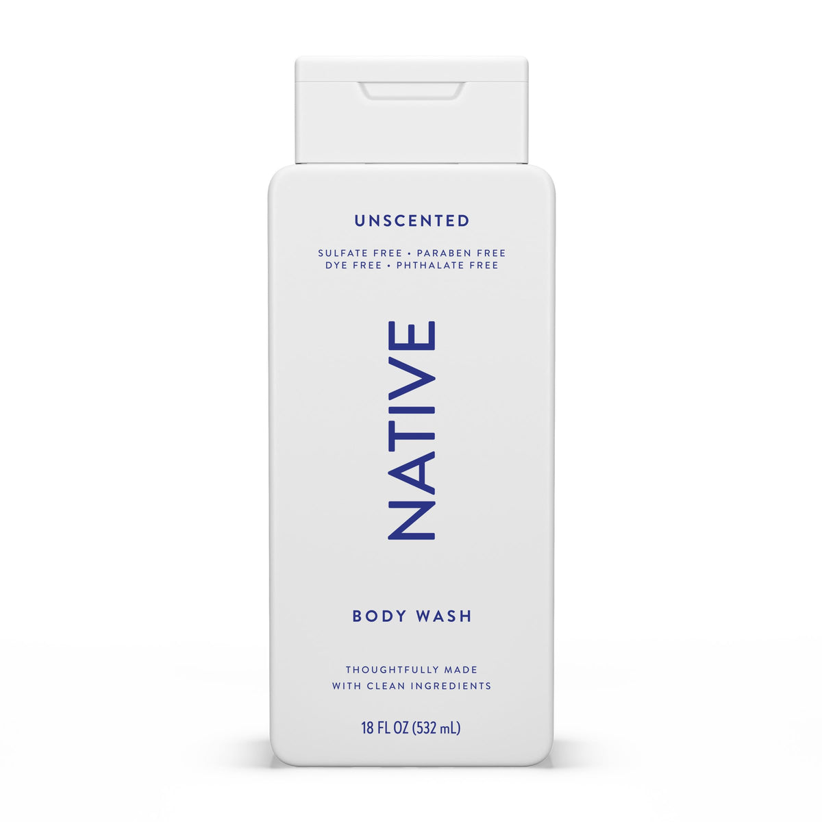 Native Body Wash: botella sin fragancia para una ducha suave