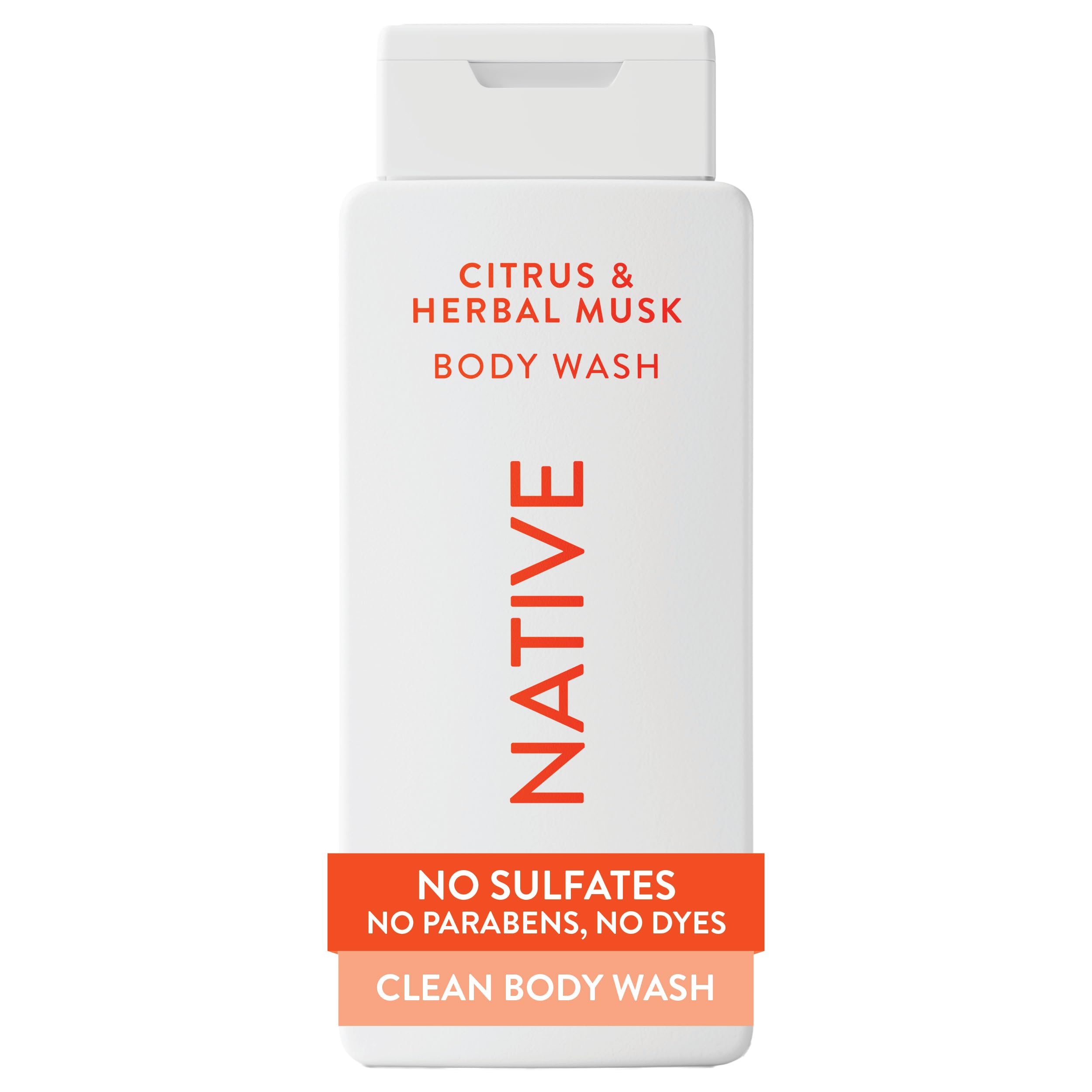 Native Body Wash vertido desde la botella para una limpieza delicada