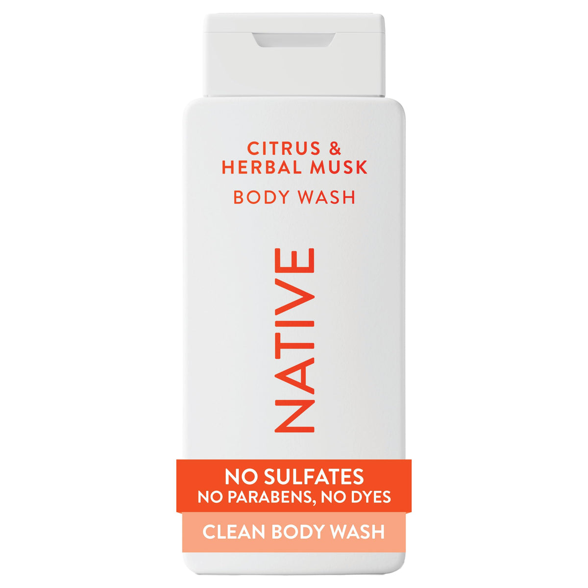 Native Body Wash vertido desde la botella para una limpieza delicada