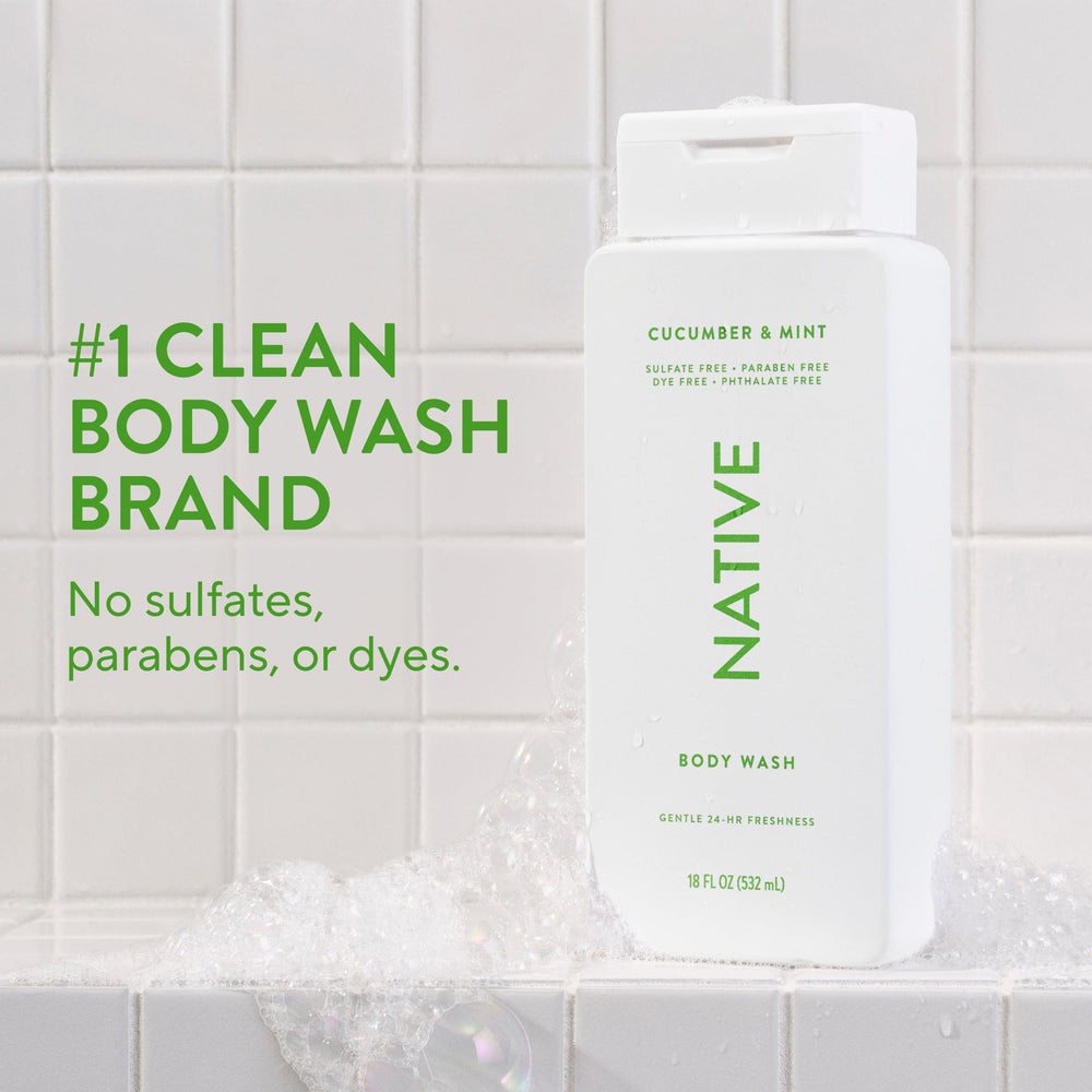 Native Body Wash espuma cremosa en la ducha