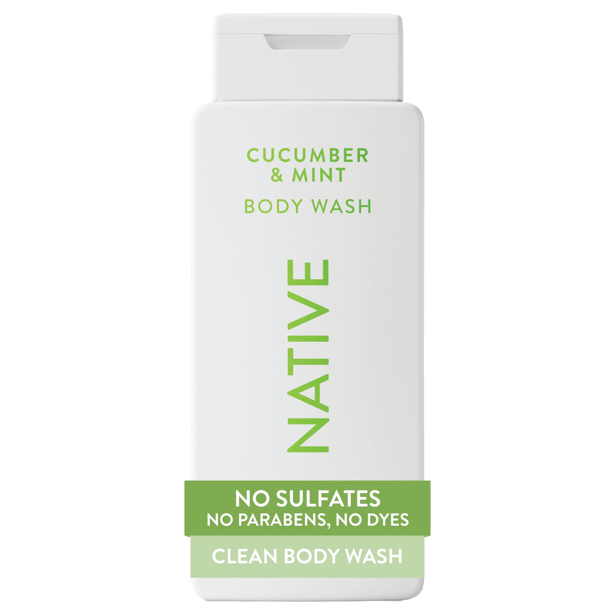 Native Body Wash pepino y menta, botella fresca para la ducha diaria