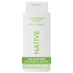 Native Body Wash pepino y menta, botella fresca para la ducha diaria