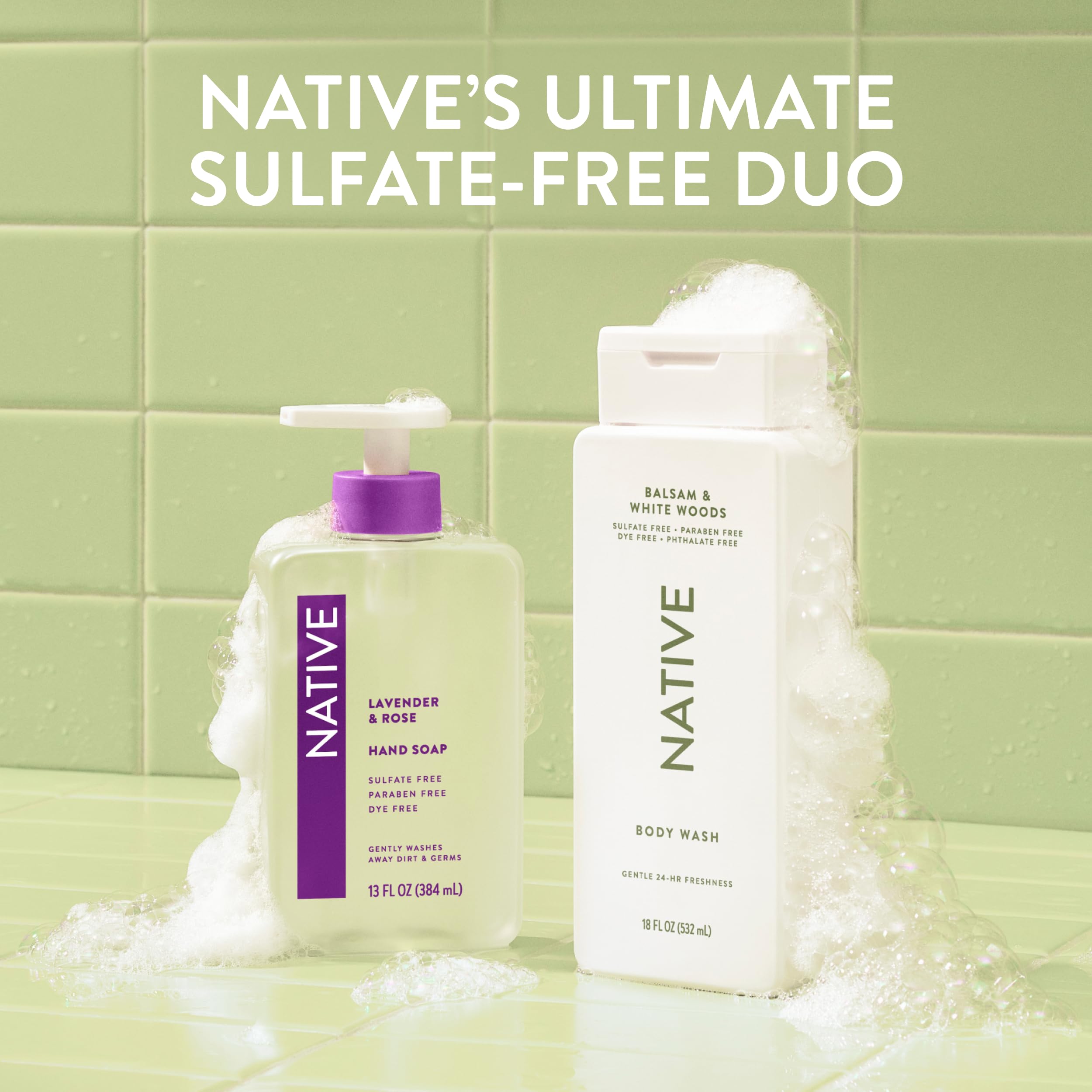 Native Body Wash: fórmula sin sulfatos, parabenos ni colorantes para un cuidado más limpio.