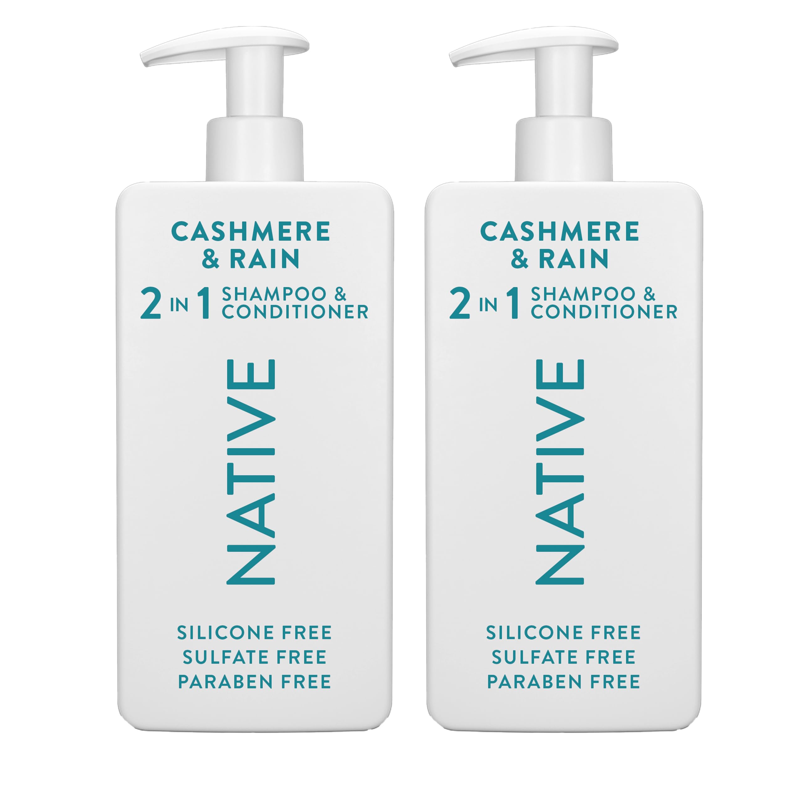 Native Cashmere and Rain 2N1 shampoo bottle for gentle cleansing on all hair types