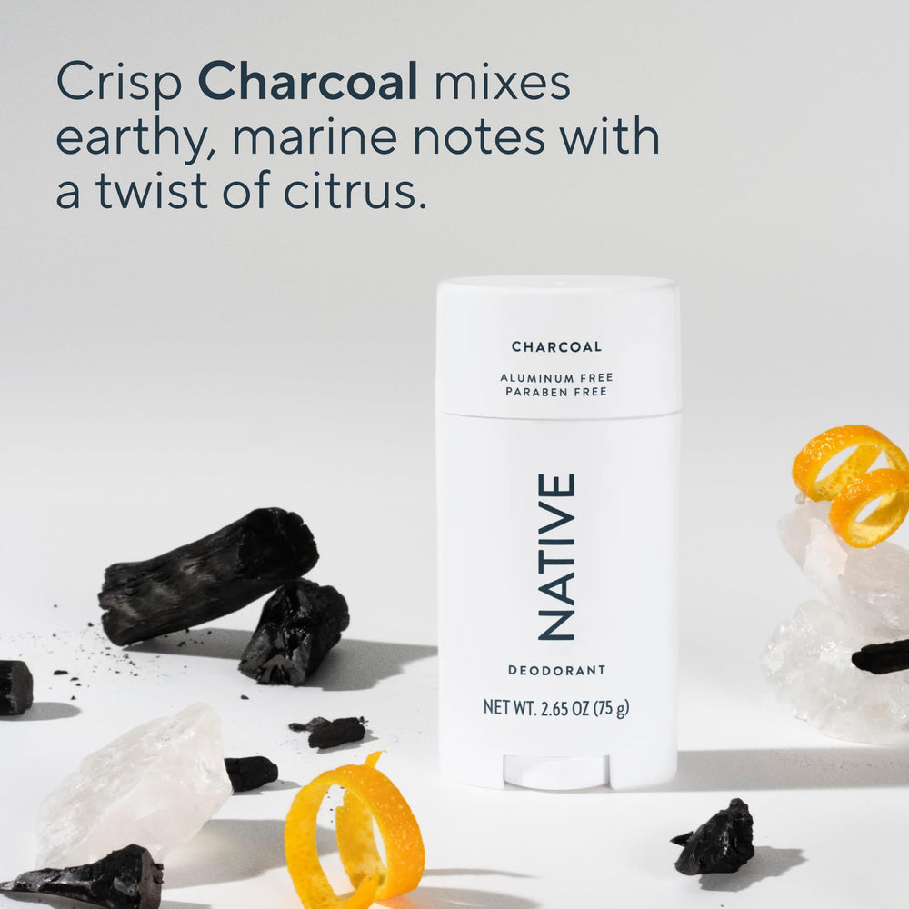 Native Charcoal Desodorante textura suave para piel sensible
