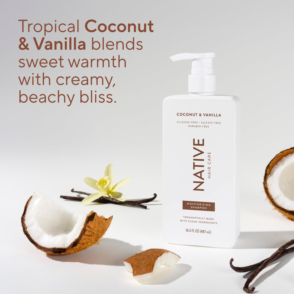Cabello de todo tipo con Native Coco y Vainilla para uso diario.