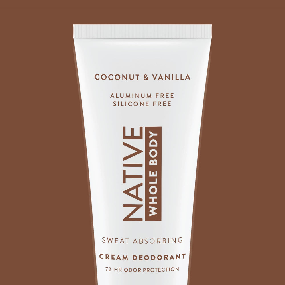 Native crema desodorante aroma coco vainilla, sensación fresca y discreta