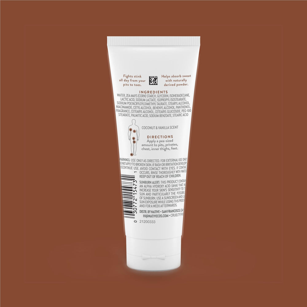 Native crema desodorante, aplicación a mano suave y precisa para uso diario